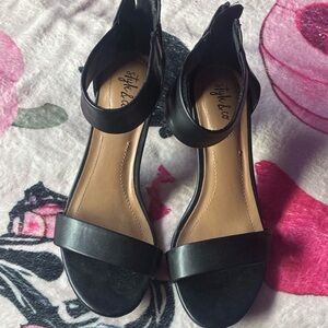 Style & Co. Black Open-Toe Ankle Strap Heels